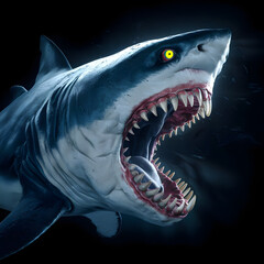 tubar&atilde;o assustador com dentes afiados