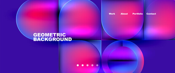 Round squares, circles with fluid gradients. Vector Illustration For Wallpaper, Banner, Background, Card, Book Illustration, landing page