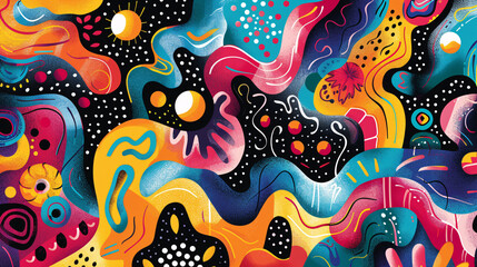 Naklejka premium Abstract design with polygonal patterns and artistic brush strokes