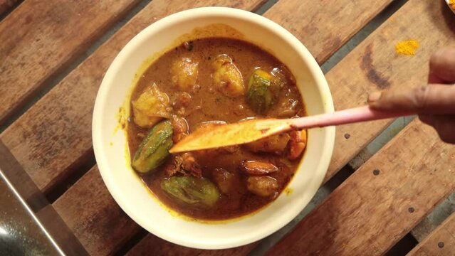 Shrimp or prawn with parwal or Pointed gourd curry
