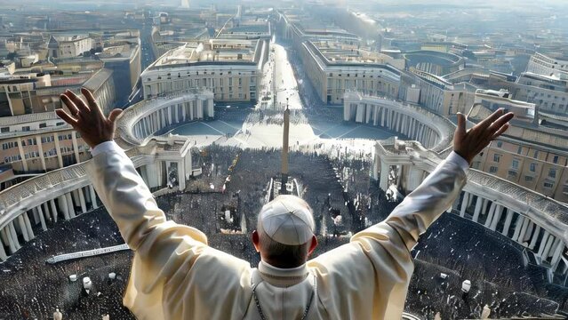 The pope blessing people