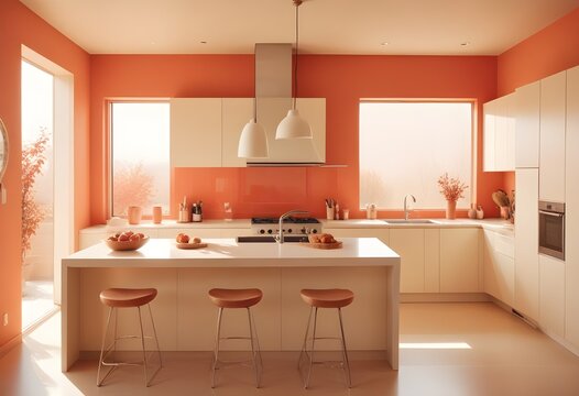 A kitchen with a stove, oven, and microwave