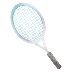 tennis racket watercolor