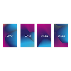 Fototapeta premium set of abstract background with beautiful gradation color, colorful background for poster banner backdrop.vertical banner.cool fluid background vector illustration