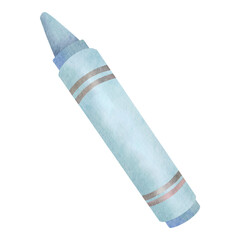 Blue Crayon Watercolor Clipart