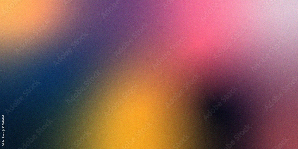 Poster Abstract pink orange white retro vibe grainy gradient noise texture effect. Dark grainy color gradient background. Textured with rough grain, noise, and bright spots.