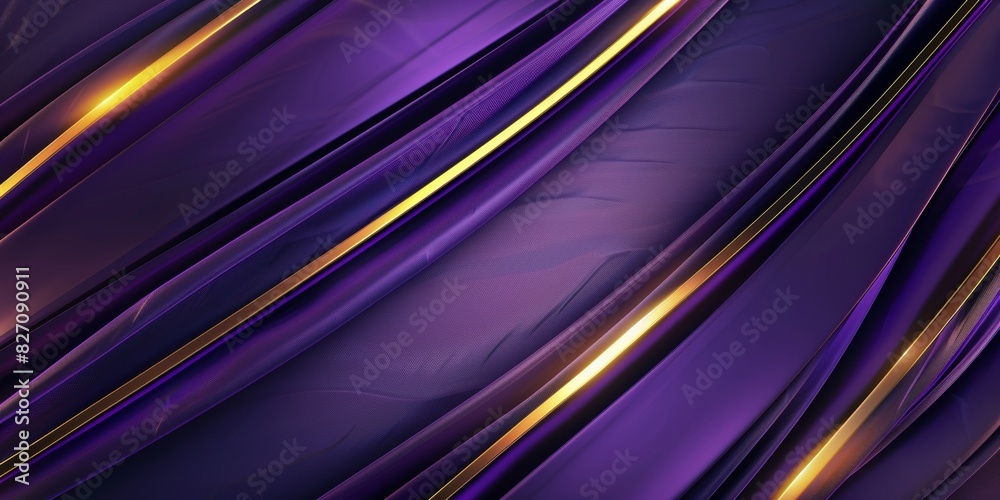 Wall mural elegant straight layer background, deep purple with gold line