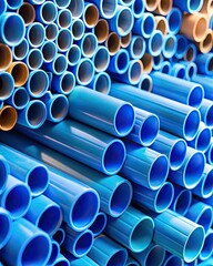 Close-Up of Blue Industrial Pipes with Depth of Field