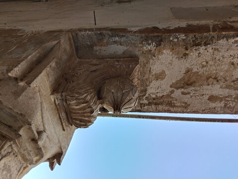 architecture of Ramnagar Fort on the banks of the ganges in Varanasi, India.