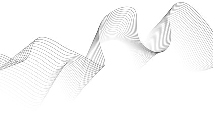 Abstract white background with black wave line. Modern grey wave on white background. Blending line background.