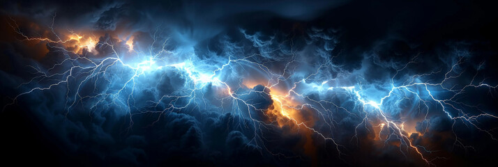 lightning strike on black background, lightning strike on dark sky, Lightning  storm.natural disasters, storms, thunderstorms, lightning,