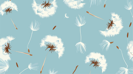 Flying dandelion seed seamless pattern great design 