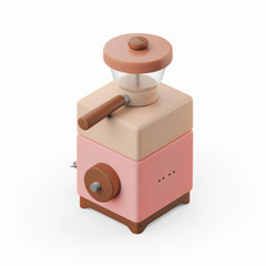 coffee grinder icon in 3D style on a white background