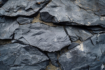 Black slate rock texture background. Created with Ai