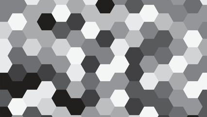 Black and white geometric hexagon background. 