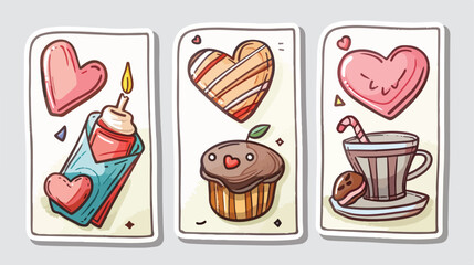 Four of Valentine day themed memo stickers. 