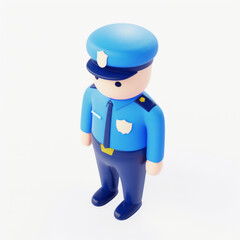 Fototapeta premium police officer icon in 3D style on a white background