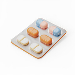 pack of pills icon in 3D style on a white background