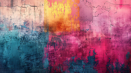 Obraz premium Contemporary wall art with a grunge texture and vibrant colors