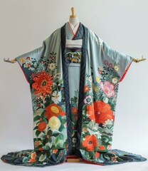 Naklejka premium A kimono with a floral pattern