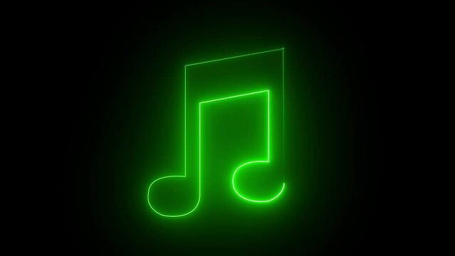 Musical note line icon. Music sign. sound technology symbol, isolated on a black background