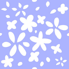 Picture of a white flower pattern in bloom The turquoise background is versatile.