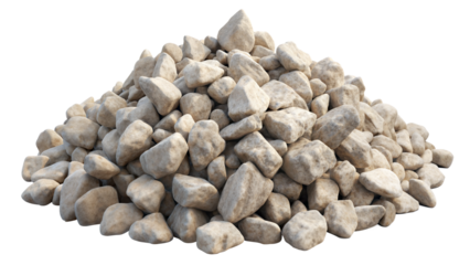 Limestone Aggregate pile isolated on white background