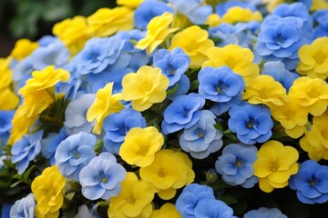 Breathtaking bouquet of yellow and blue flowers - vibrant floral arrangement available for purchase