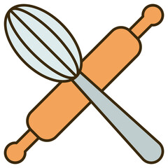 illustration of bakery tool. kitchenware equipment icon