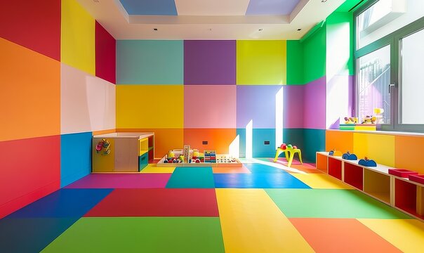 Colorful and safe indoor playground for children.