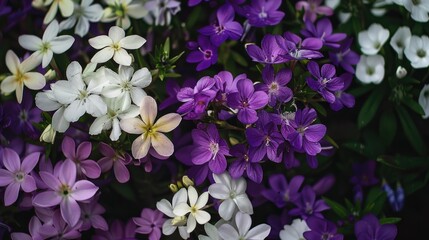 Violet gromwell and ivory iberis
