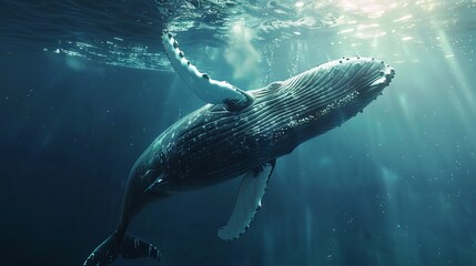 Naklejka premium The underwater world of animals is a captivating ecosystem filled with diverse marine species, intricate coral reefs, and vibrant aquatic life