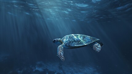 Fototapeta premium The underwater world of animals is a captivating ecosystem filled with diverse marine species, intricate coral reefs, and vibrant aquatic life