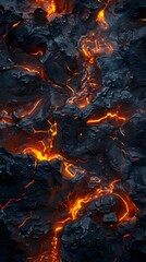 Abstract lava texture, black and red color background