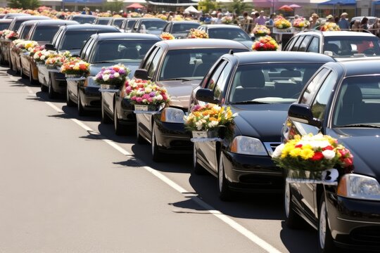 Professional funeral procession image for commercial use and stock photos collection