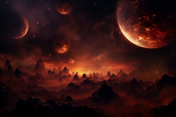 sunset in the desert