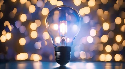 Highlight the concept of creativity and ideas by focusing on a stationary light bulb on a table, symbolizing the birth of innovative thoughts and solutions.