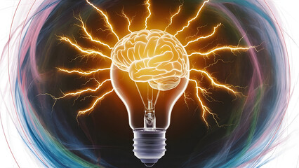 Light bulb on grass as a symbol of ecology and clean green energy. Sustainable resources background. AI generated loop