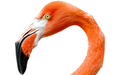 Close-Up Graceful Neck and Plumage Isolated On Transparent Background PNG.