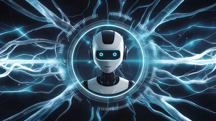 future technology, augmented reality and cyberspace concept. Education new technology. EdTech. Little girl uses a futuristic processor for augmented reality. Science technology concept. 