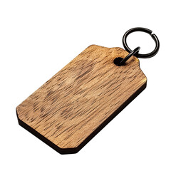 Wooden Keychain Tag with Metal Ring