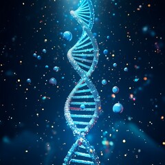 DNA - Visualization of DNA Molecules - Genetic Code - Structure of DNA - Abstract Representation of Deoxyribonucleic Acid - Double Helix - Genetic Mutation and Manipulation