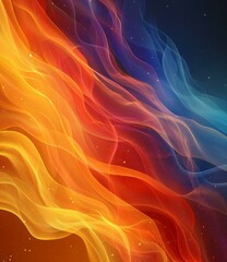 Obraz premium Energetic Orange and Blue Abstract Waves