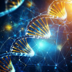 DNA - Visualization of DNA Molecules - Genetic Code - Structure of DNA - Abstract Representation of Deoxyribonucleic Acid - Double Helix - Genetic Mutation and Manipulation
