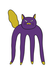 Purple cat abstract art