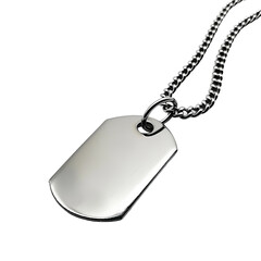 Fototapeta premium Military Dog Tag Necklace with Silver Chain