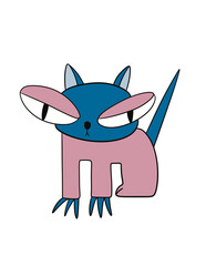 Abstract cat cartoon art