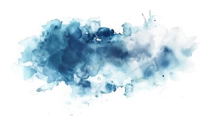 Vibrant blue watercolor art on white background.