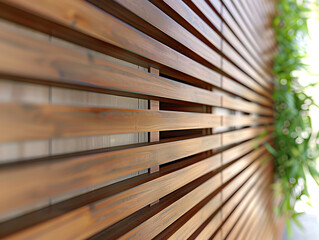 Naklejka premium Contemporary exterior wall covering with horizontal wood panel