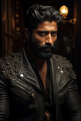 Obraz premium man with black jecat wear UHD Wallpapar